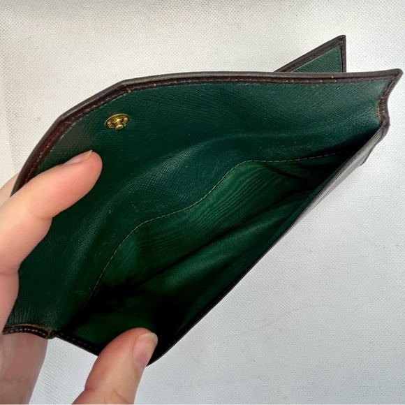 Gucci Vintage Wallet Purse GG Continental Brown Green Leather Quiet Luxury - Picture 13 of 14